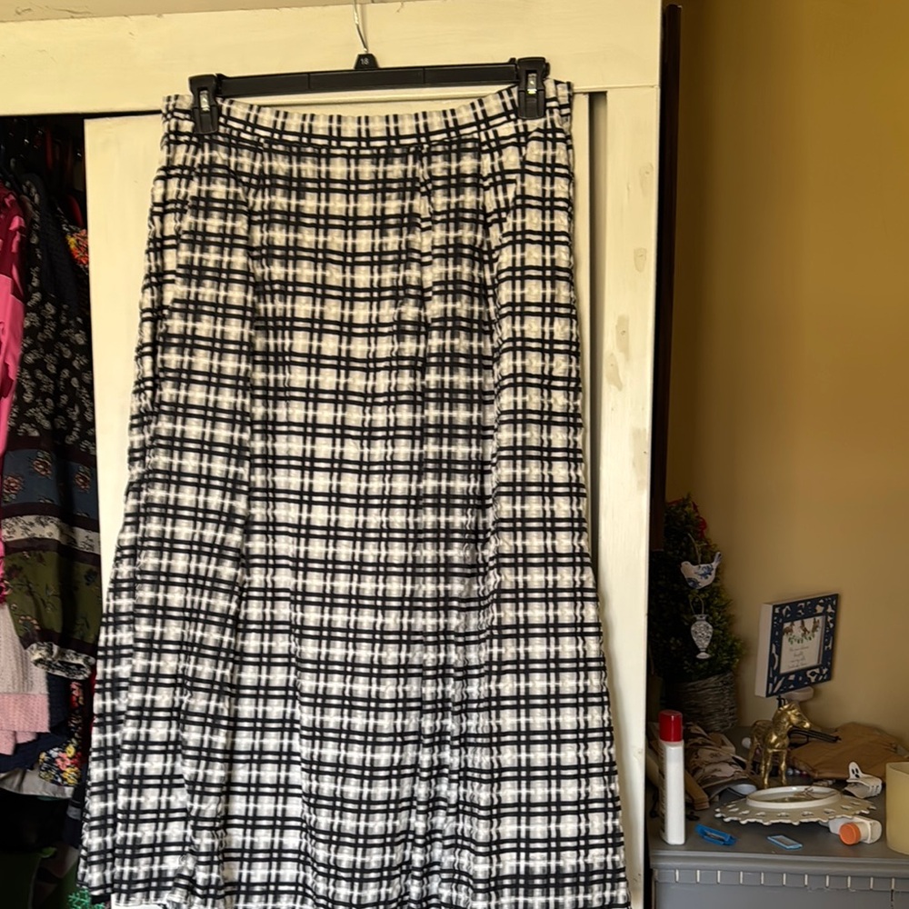 Plaid Navy and White Women's Skirt